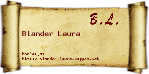 Blander Laura névjegykártya